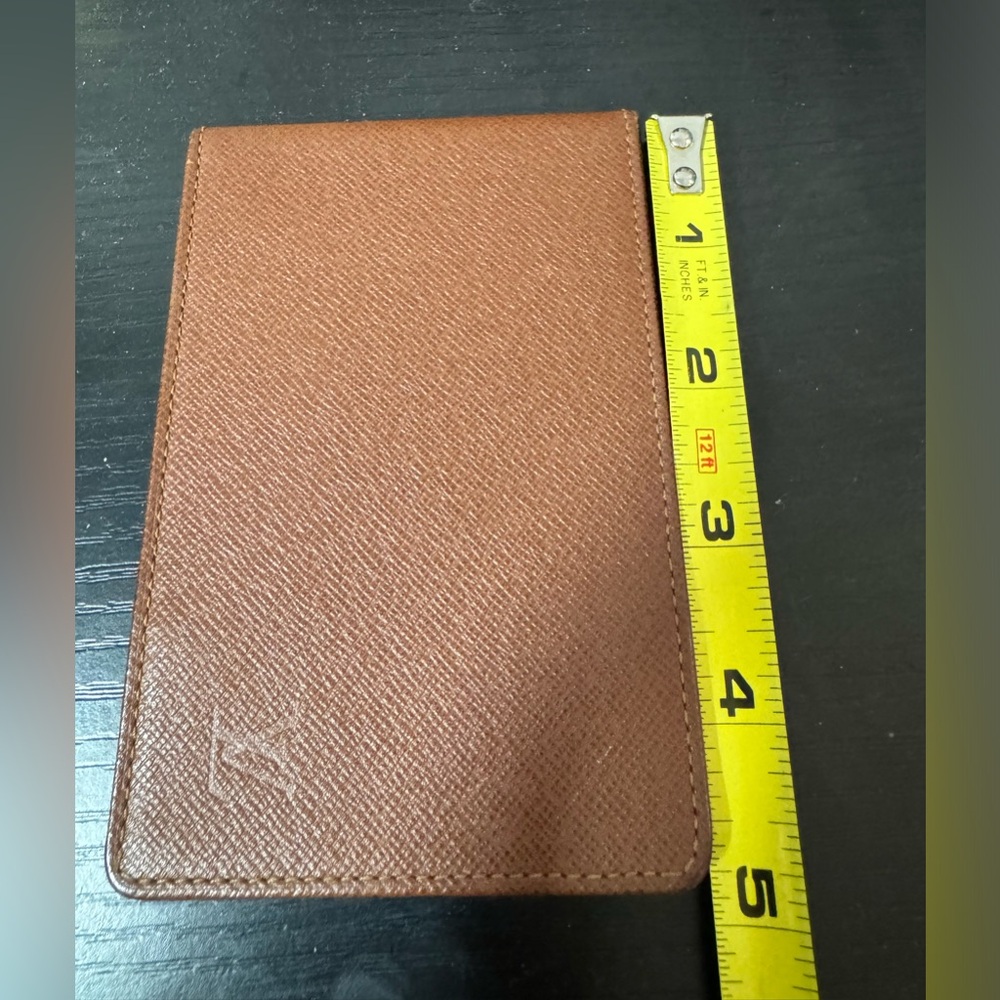 Louis Vuitton Brown Taiga Leather Card Holder ID Authentic